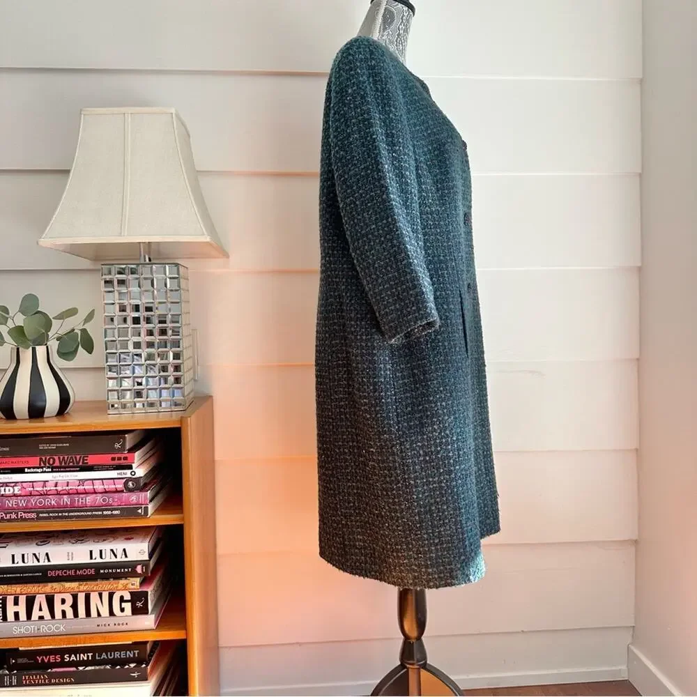 Albert Nipon Metallic Tweed Lightweight Coat - Picture 5 of 11